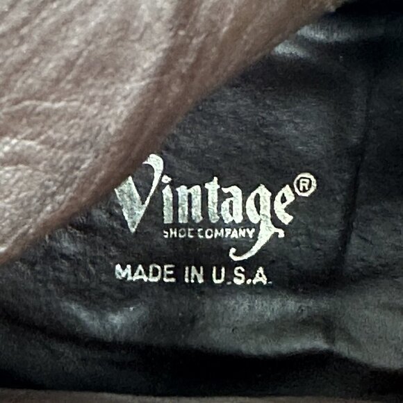 Vintage Shoe Company Boots 8 Bastrop Brown Leather Tall Harness Womens Made USA - Picture 14 of 14